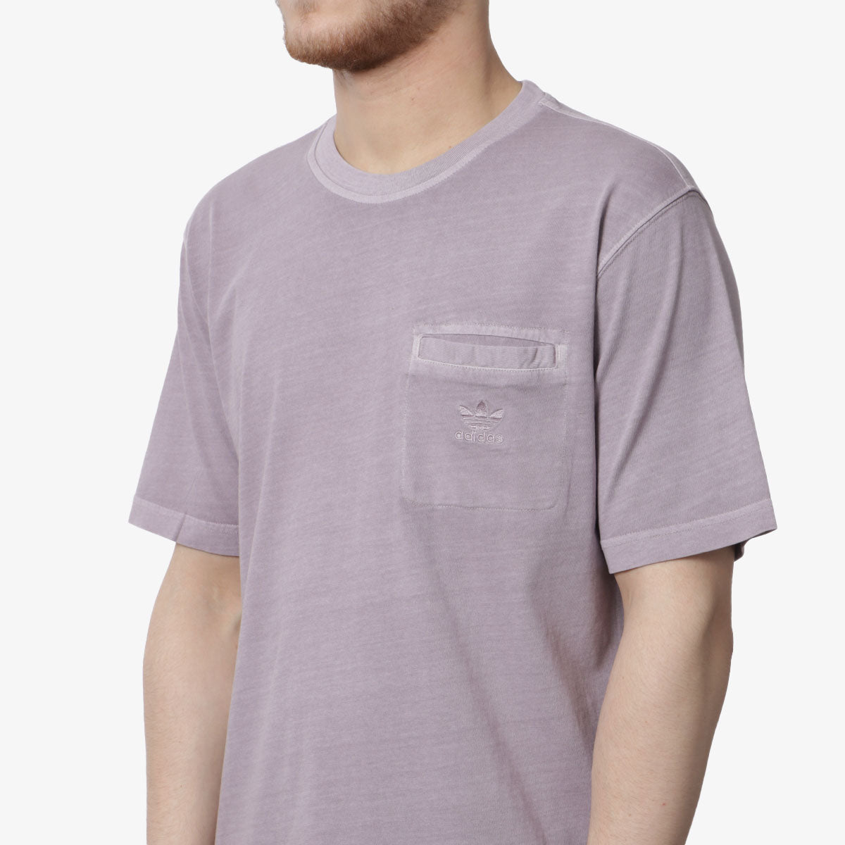 Adidas Originals Essentials+ Dye Pocket T-Shirt, Preloved Fig, Detail Shot 2