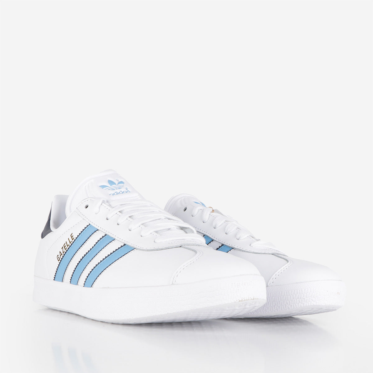 Adidas Originals Gazelle Shoes, Ftwr White/Semi Blue Burst/Night Indigo, Detail Shot 2