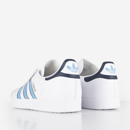 Adidas Originals Gazelle Shoes, Ftwr White/Semi Blue Burst/Night Indigo, Detail Shot 3