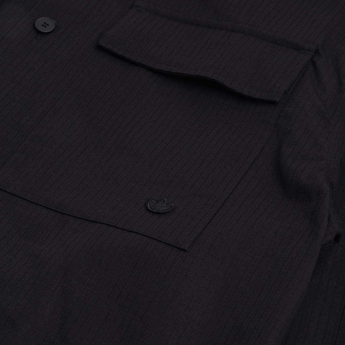 Adidas Originals Premium Essentials+ Overshirt, Black, Detail Shot 2