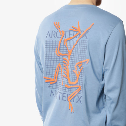Arc'teryx Arc'Multi Bird Logo Long Sleeve T-Shirt, Stone Wash, Detail Shot 4