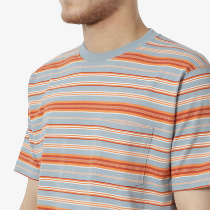Beams Plus Multi Stripe Pocket T-Shirt, Sax, Detail Shot 2