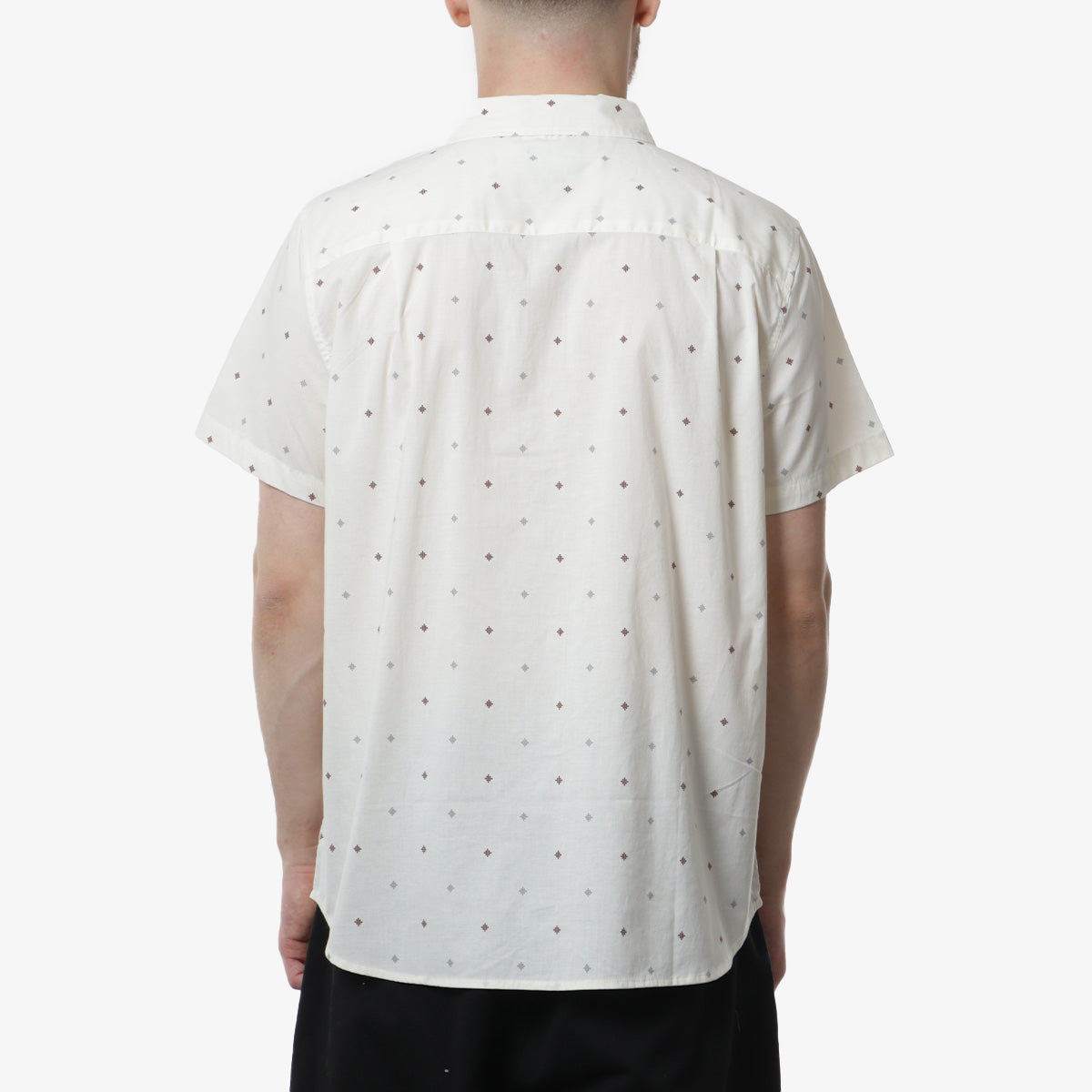 Brixton Charter Print Woven Shirt, Off White Pyramid, Detail Shot 3