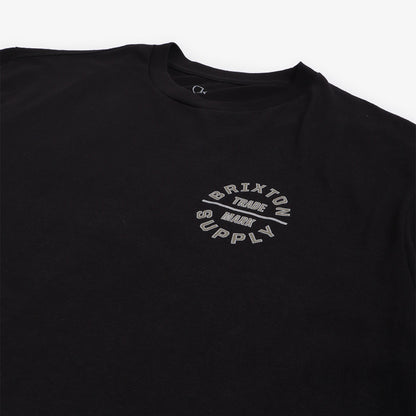 Brixton Oath V T-Shirt, Black Olive Surplus Mineral Grey, Detail Shot 3