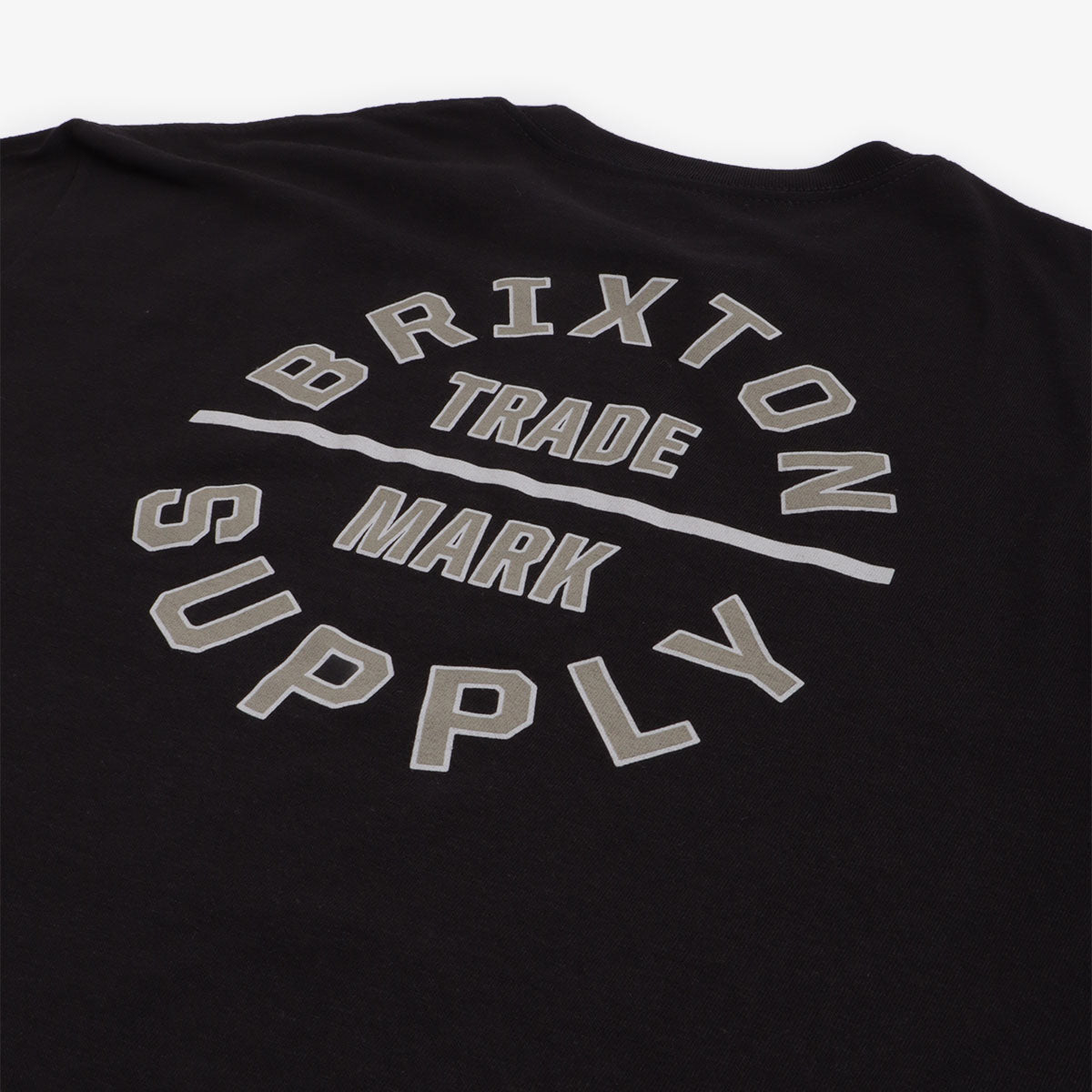 Brixton Oath V T-Shirt, Black Olive Surplus Mineral Grey, Detail Shot 4