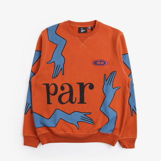 By Parra Early Grab Crew Neck Sweatshirt, Sienna Orange, Detail Shot 1