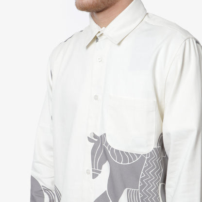 By Parra Repeated Horse Shirt, Off White, Detail Shot 2