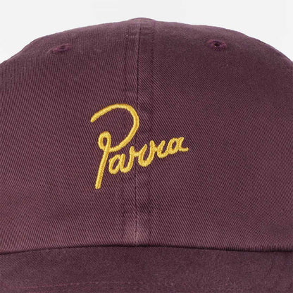 By Parra Script Logo 6 Panel Hat, Dark Violet, Detail Shot 2
