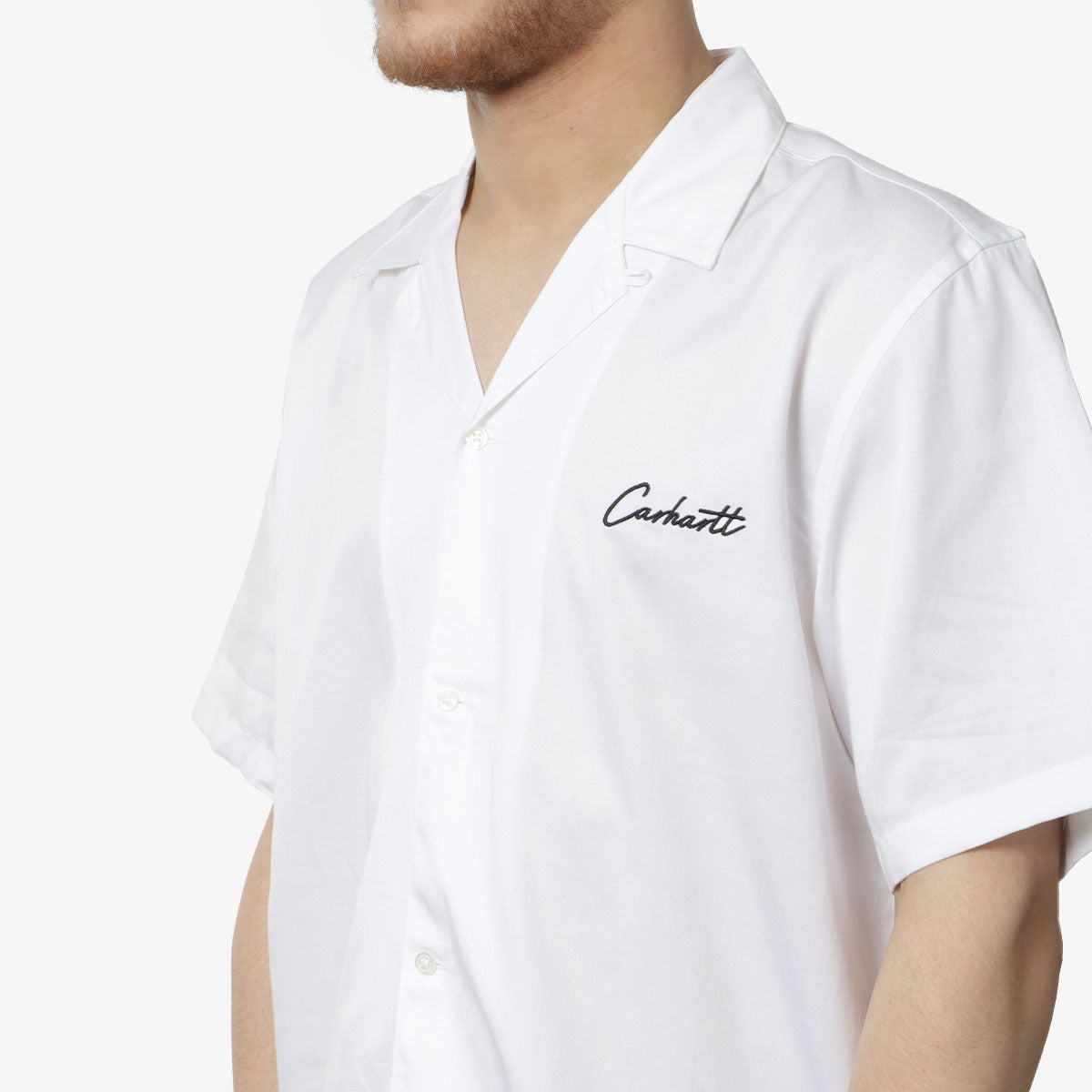 Carhartt WIP Delray Shirt, White Black, Detail Shot 2
