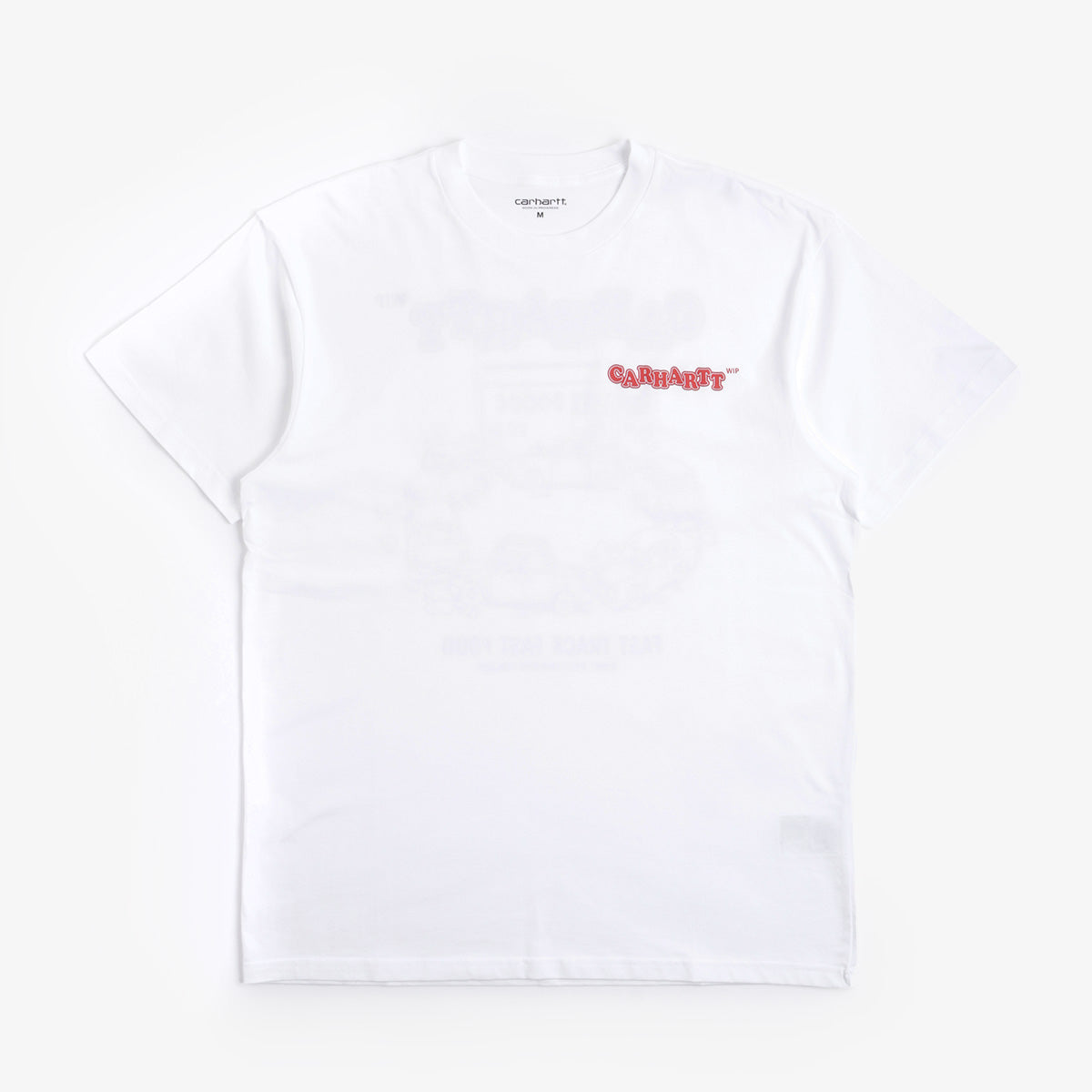 Carhartt WIP Fast Food T-Shirt, White Red, Detail Shot 2