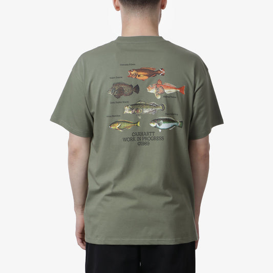 Carhartt WIP Fish T-Shirt, Dollar Green, Detail Shot 1