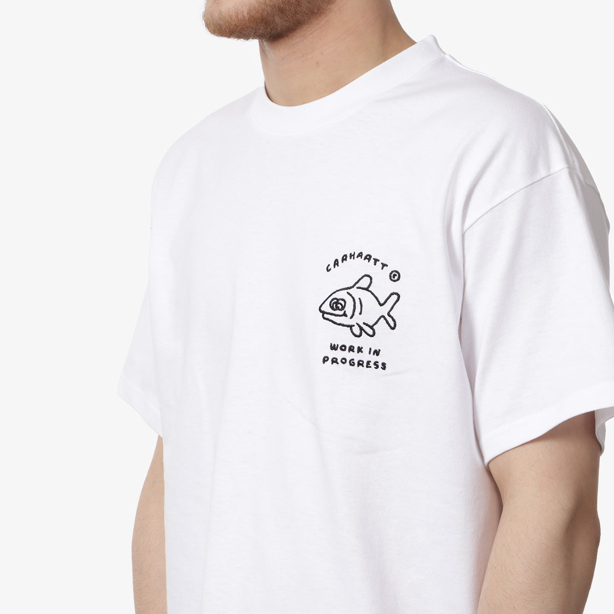 Carhartt WIP Icons T-Shirt, White Black, Detail Shot 2