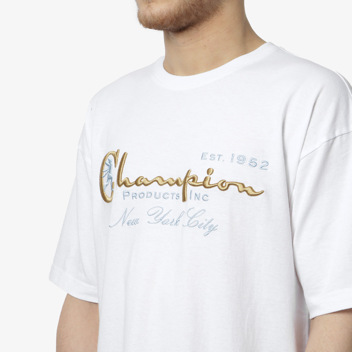 Champion Reverse Weave Archive T-Shirt, White, Detail Shot 2