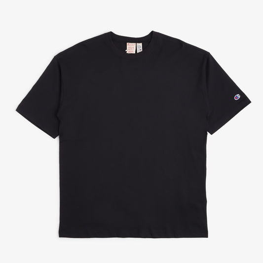 Champion Reverse Weave Minimal Cotton Jersey T-Shirt, Black, Detail Shot 1