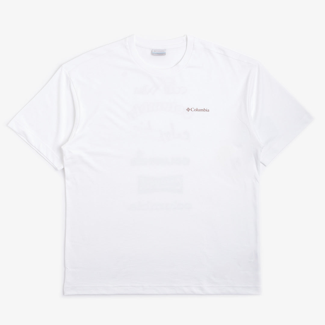 Columbia Burnt Lake Graphic T-Shirt, White Branded Jumble, Detail Shot 2