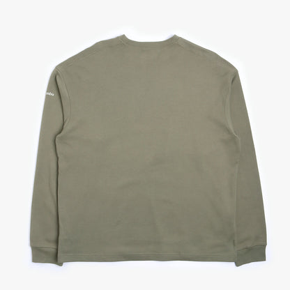 Columbia Duxbery Relaxed Long Sleeve T-Shirt, Stone Green Overlander Graphic, Detail Shot 2