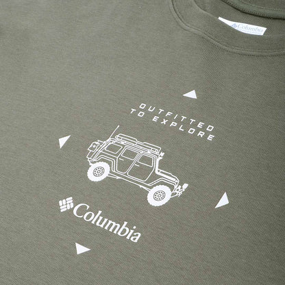 Columbia Duxbery Relaxed Long Sleeve T-Shirt, Stone Green Overlander Graphic, Detail Shot 3