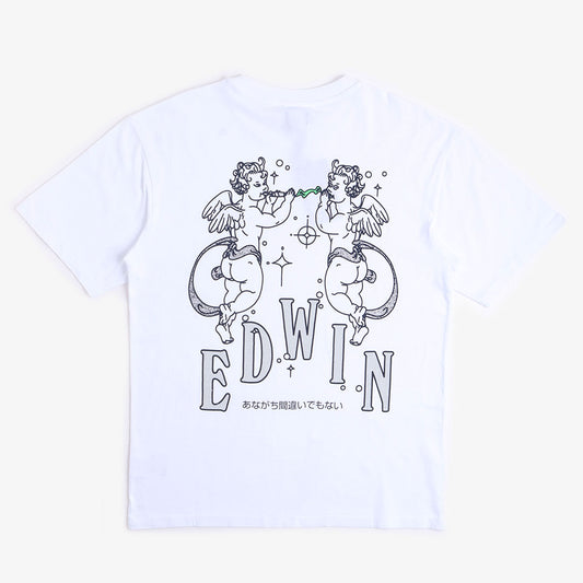Edwin Angels T-Shirt, White - Garment Washed, Detail Shot 1
