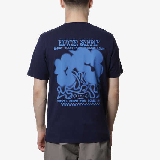Edwin Show Some Love T-Shirt, Maritime Blue, Detail Shot 1