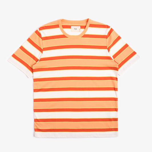 Folk Multi Stripe T-Shirt, Peach, Detail Shot 1