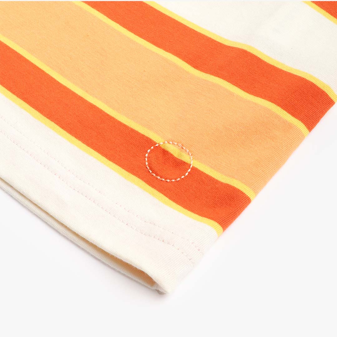 Folk Multi Stripe T-Shirt, Peach, Detail Shot 3