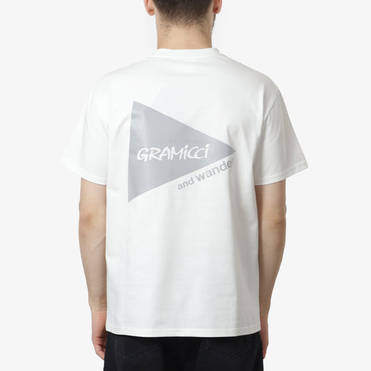 Gramicci x And Wander Backprint T-Shirt, White, Detail Shot 3