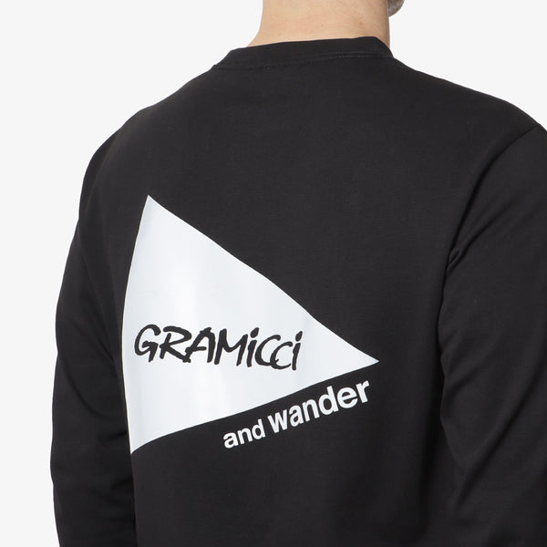 and wander x Gramicci Men's Backprint Long Sleeve Tee - Black main image 1
