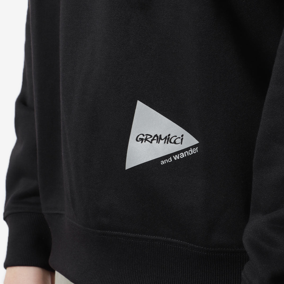 Gramicci x And Wander Pocket Sweatshirt, Black, Detail Shot 2
