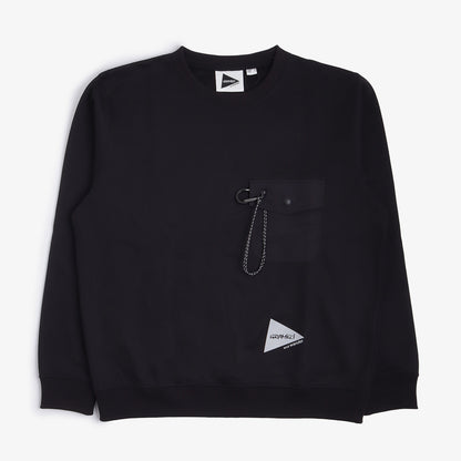 Gramicci x And Wander Pocket Sweatshirt, Black, Detail Shot 6
