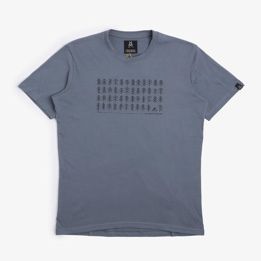 Haglofs Outsider By Nature Print T-Shirt, Steel Blue, Detail Shot 1
