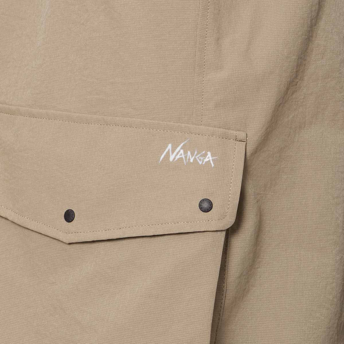 Nanga Dot Air Utility Pocket Short Sleeve Shirt, Beige, Detail Shot 3