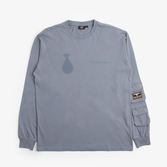 OBEY x Napapijri Long Sleeve T-Shirt, Blue Flint, Detail Shot 1