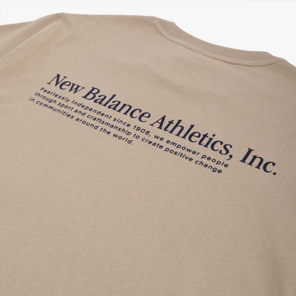 New Balance Flocked Relaxed T-Shirt, Stoneware, Detail Shot 2