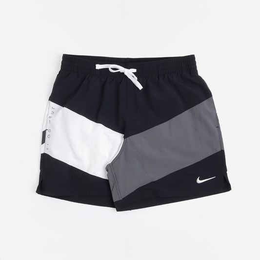 Nike Swim Multi Logo Vortex 5" Volley Shorts, Black, Detail Shot 1