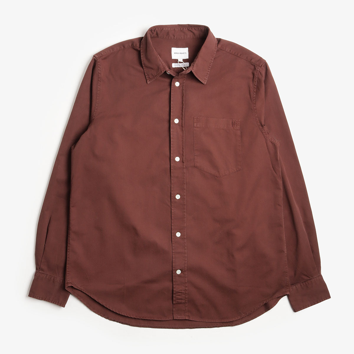 Norse Projects Algot Twill Shirt - Mahogany