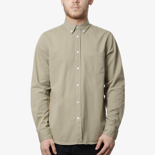 Norse Projects Anton Light Twill Shirt, Clay, Detail Shot 1