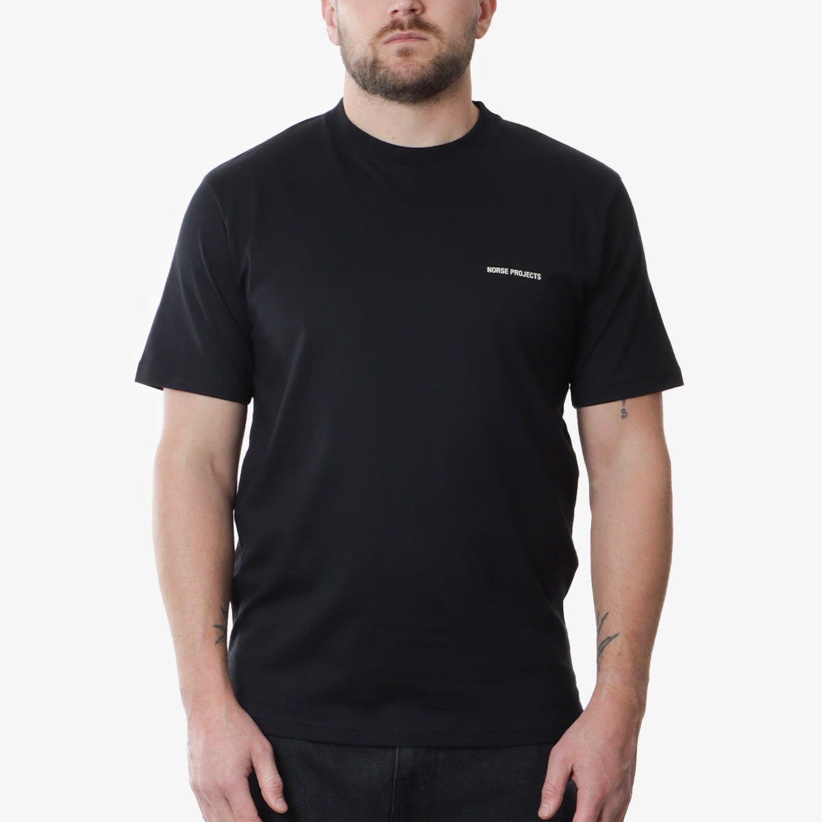 Norse Projects Johannes Logo T-Shirt, Black, Detail Shot 1