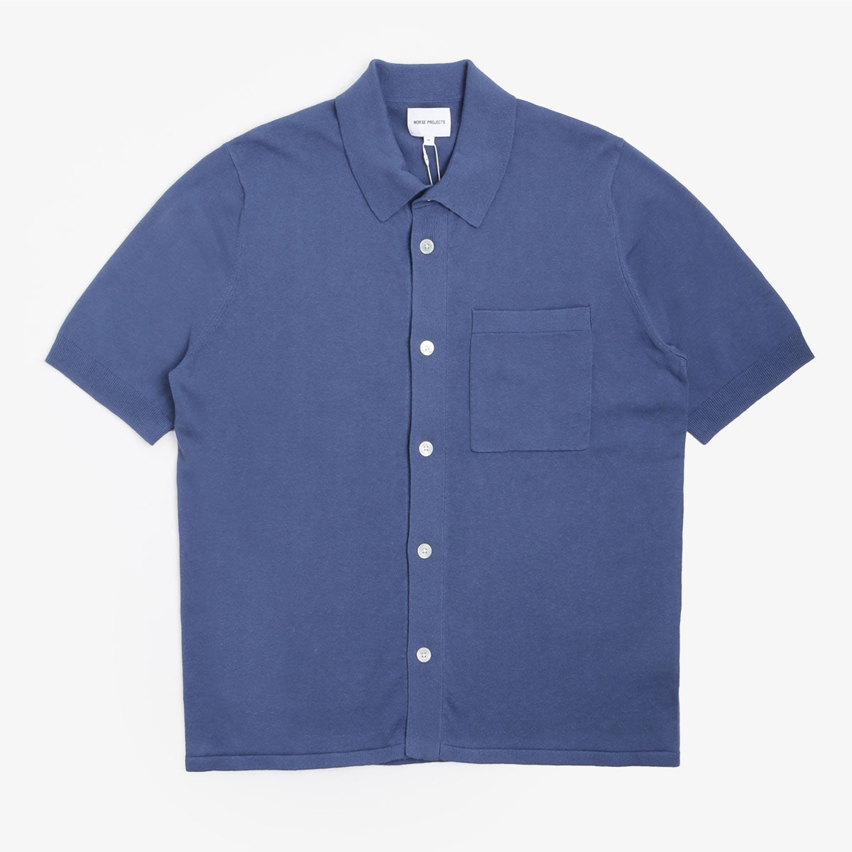 Norse Projects Rollo Cotton Lined Shirt, Calcite Blue, Detail Shot 5
