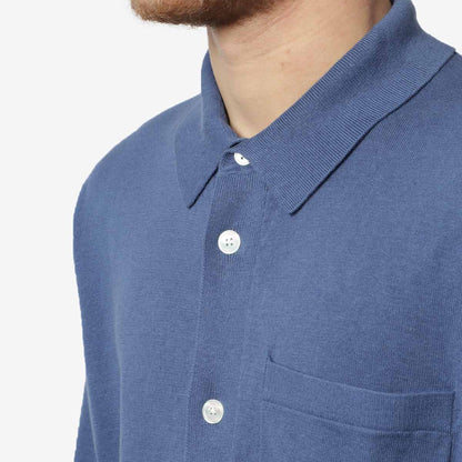 Norse Projects Rollo Cotton Lined Shirt, Calcite Blue, Detail Shot 2
