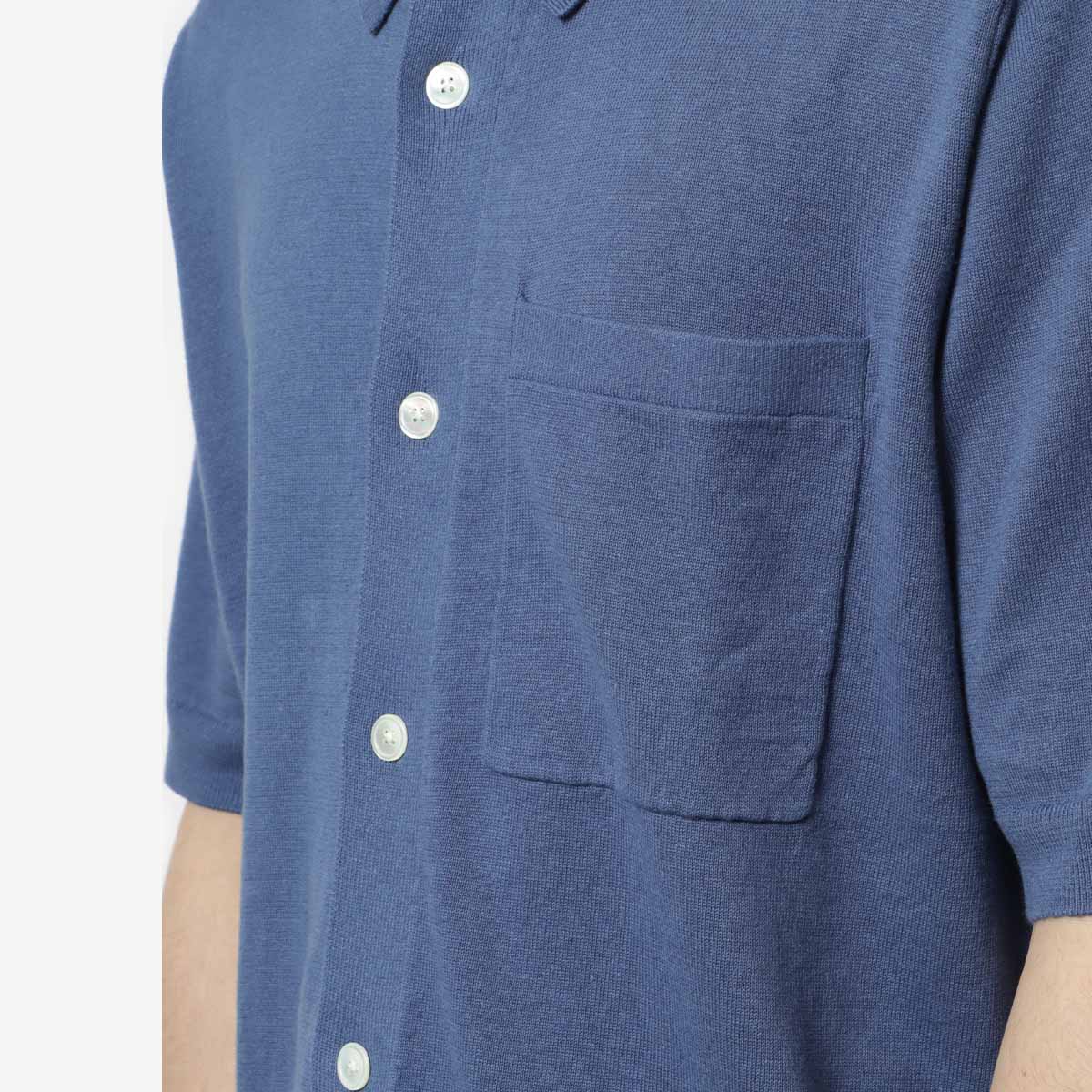Norse Projects Rollo Cotton Lined Shirt, Calcite Blue, Detail Shot 3