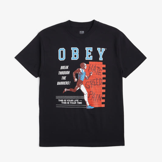 OBEY Break Barriers T-Shirt, Black, Detail Shot 1