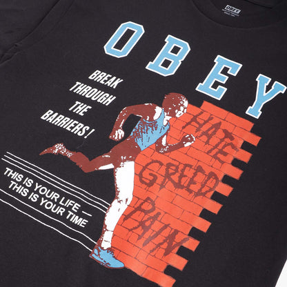 OBEY Break Barriers T-Shirt, Black, Detail Shot 2