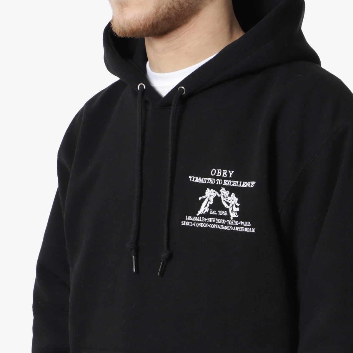 OBEY Excellence Hoodie, Black, Detail Shot 3