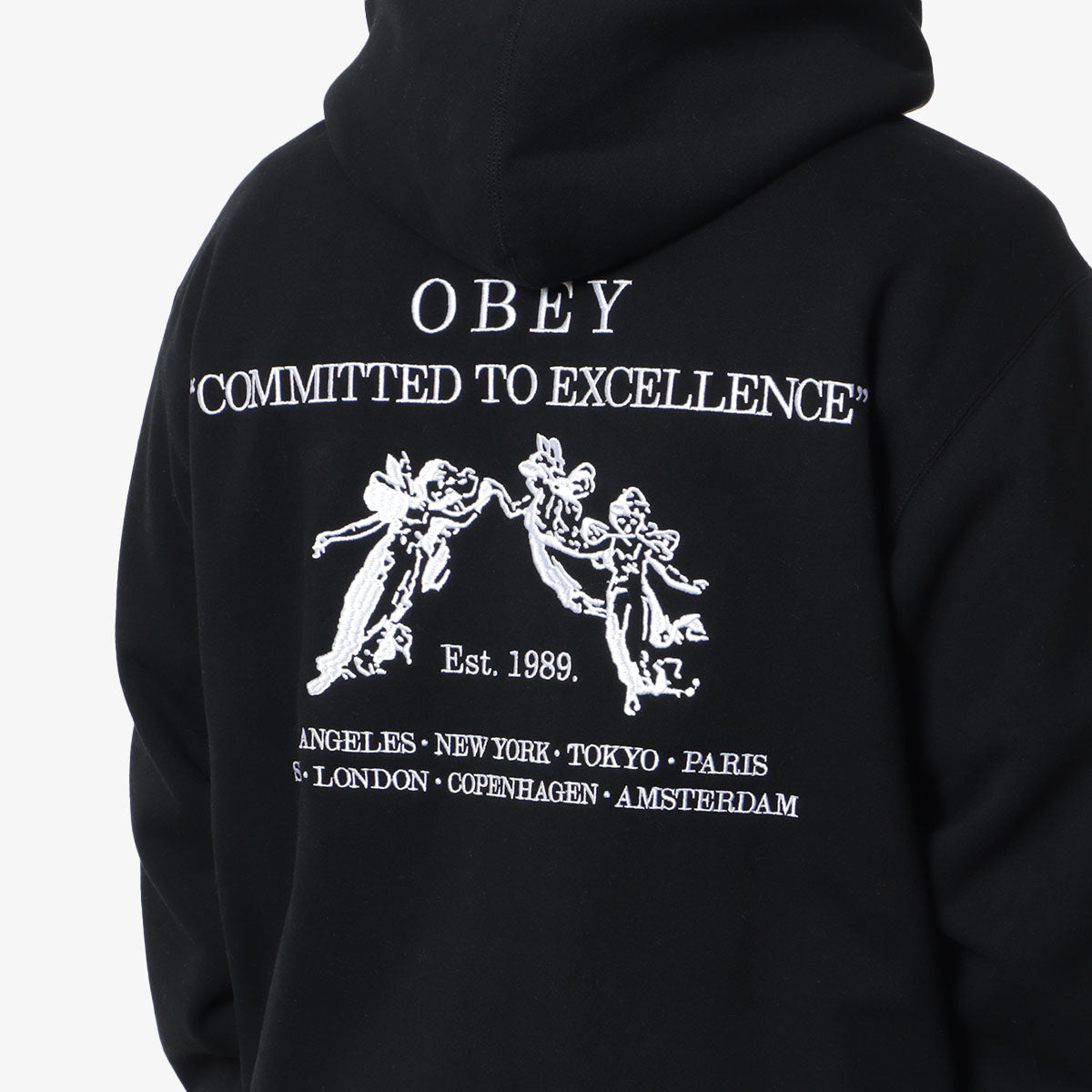 OBEY Excellence Hoodie, Black, Detail Shot 4