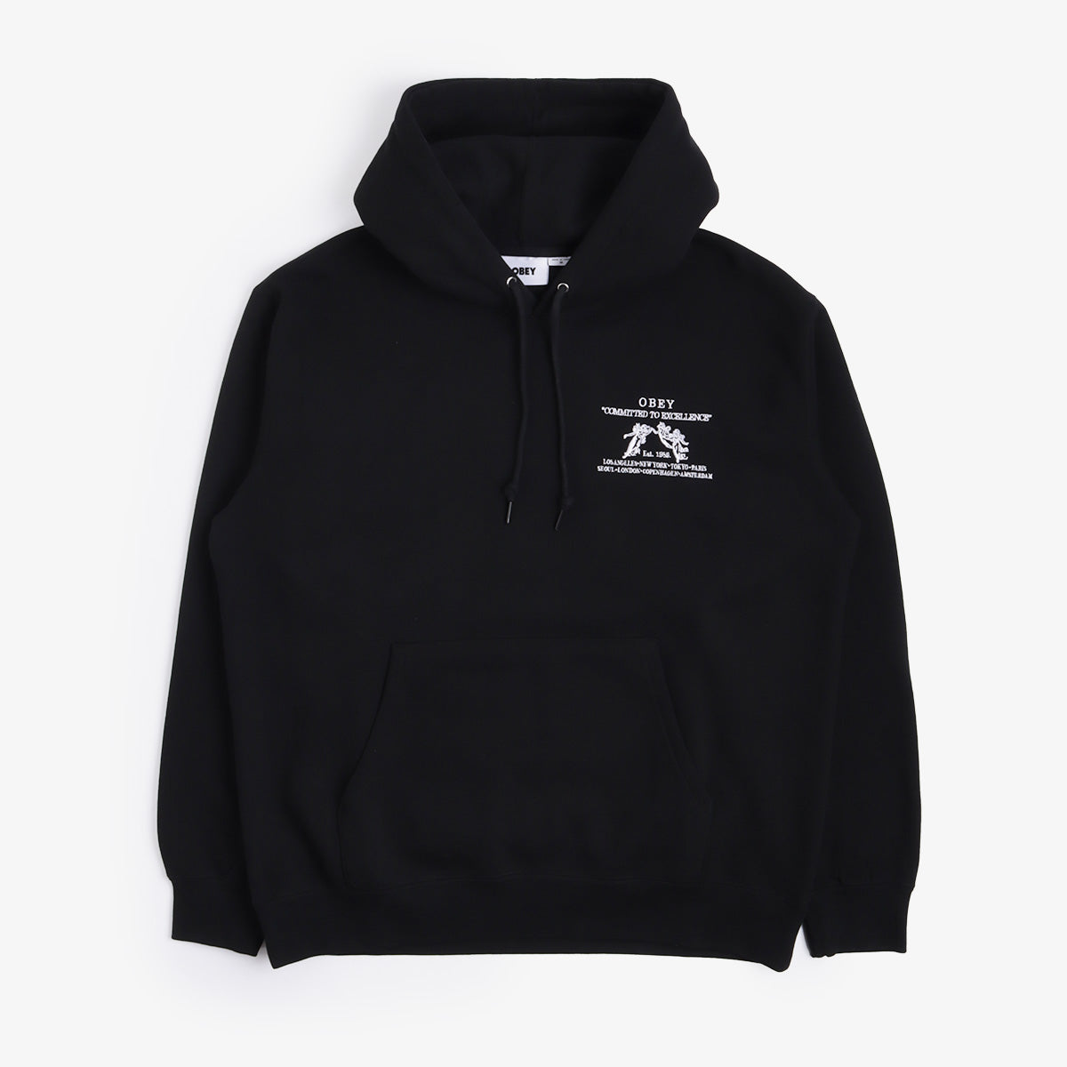 OBEY Excellence Hoodie, Black, Detail Shot 5