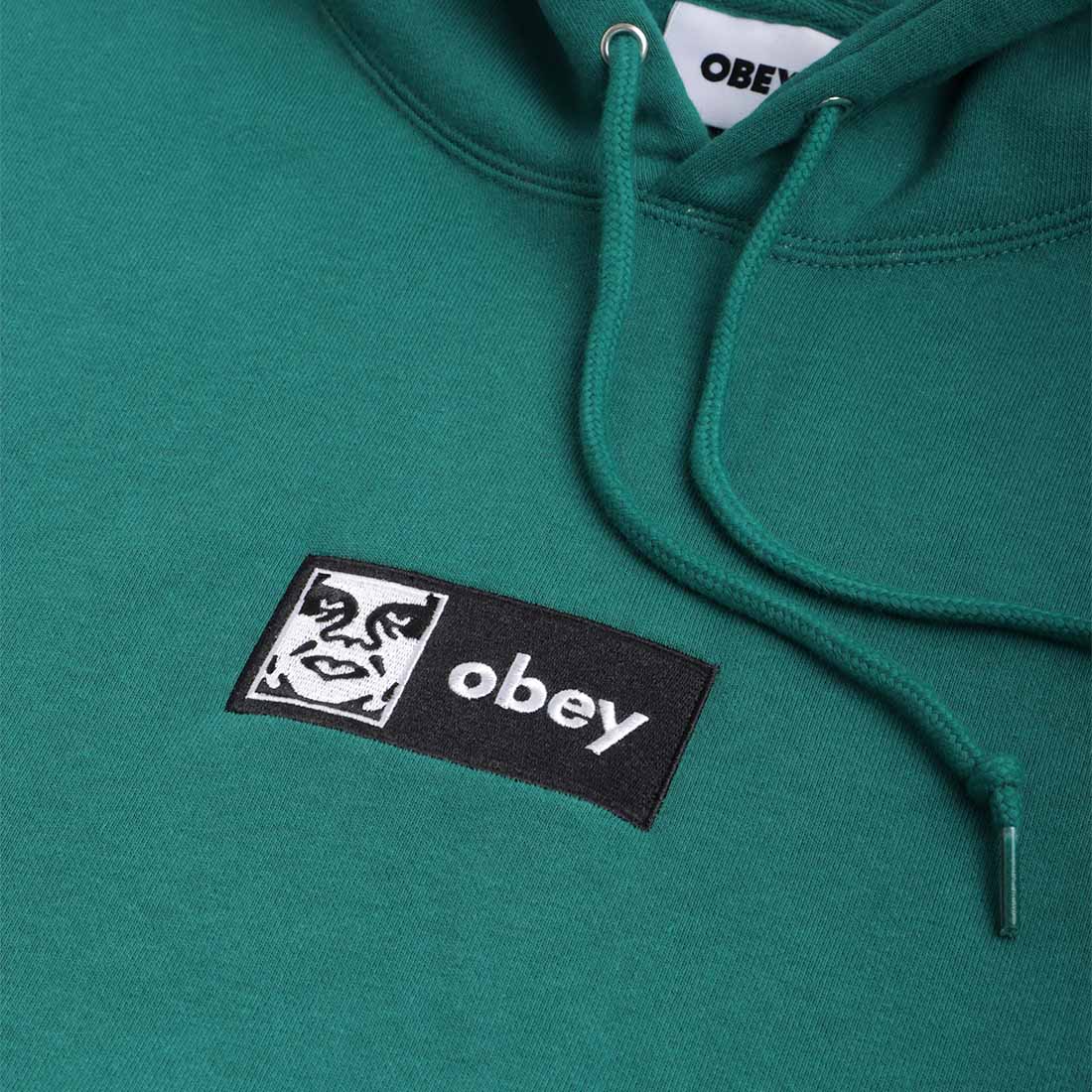 OBEY Icon Embroidered Hoodie, Aventurine Green, Detail Shot 2