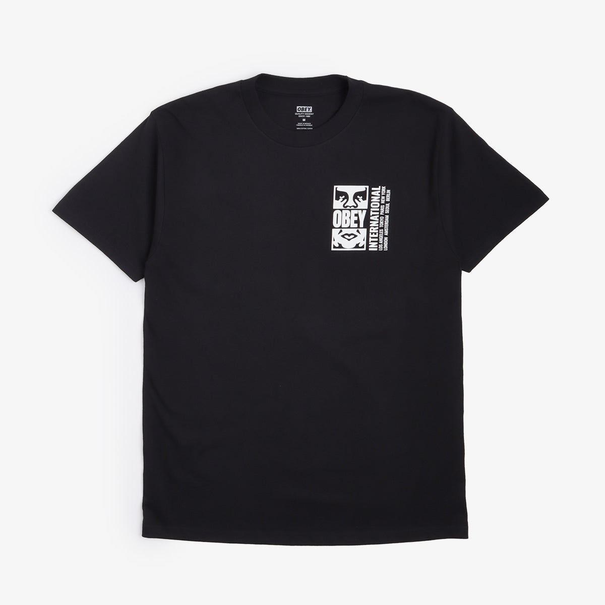 OBEY Icon Split T-Shirt, Black, Detail Shot 2