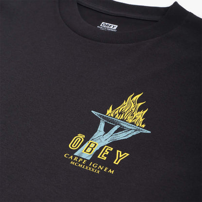 OBEY Seize Fire T-Shirt, Black, Detail Shot 3