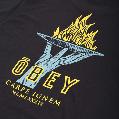 OBEY Seize Fire T-Shirt, Black, Detail Shot 4