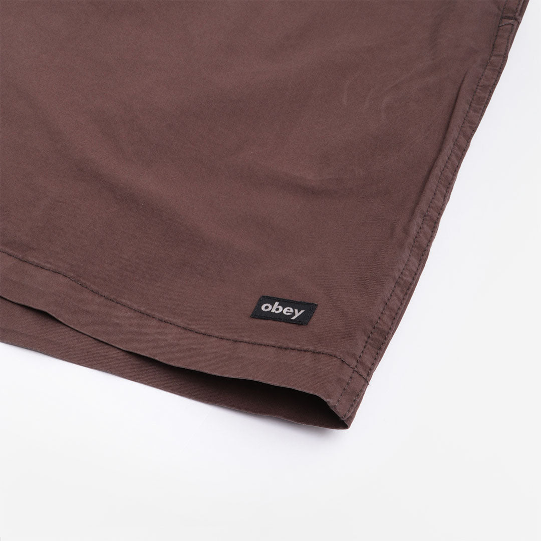 OBEY Easy Pigment Trail Shorts, Pigment Java Brown, Detail Shot 3